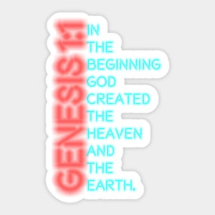 Genesis 1:1 Neon Sticker